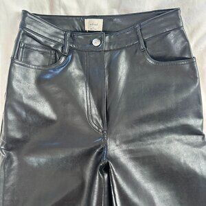 Aritzia Melina Black Leather Pants, Size 4
